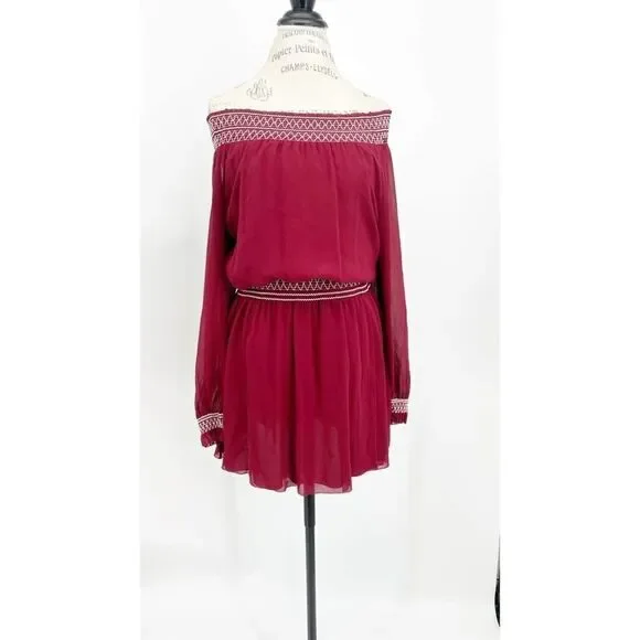 TORY BURCH Indie off-the-shoulder Mini Dress US 8